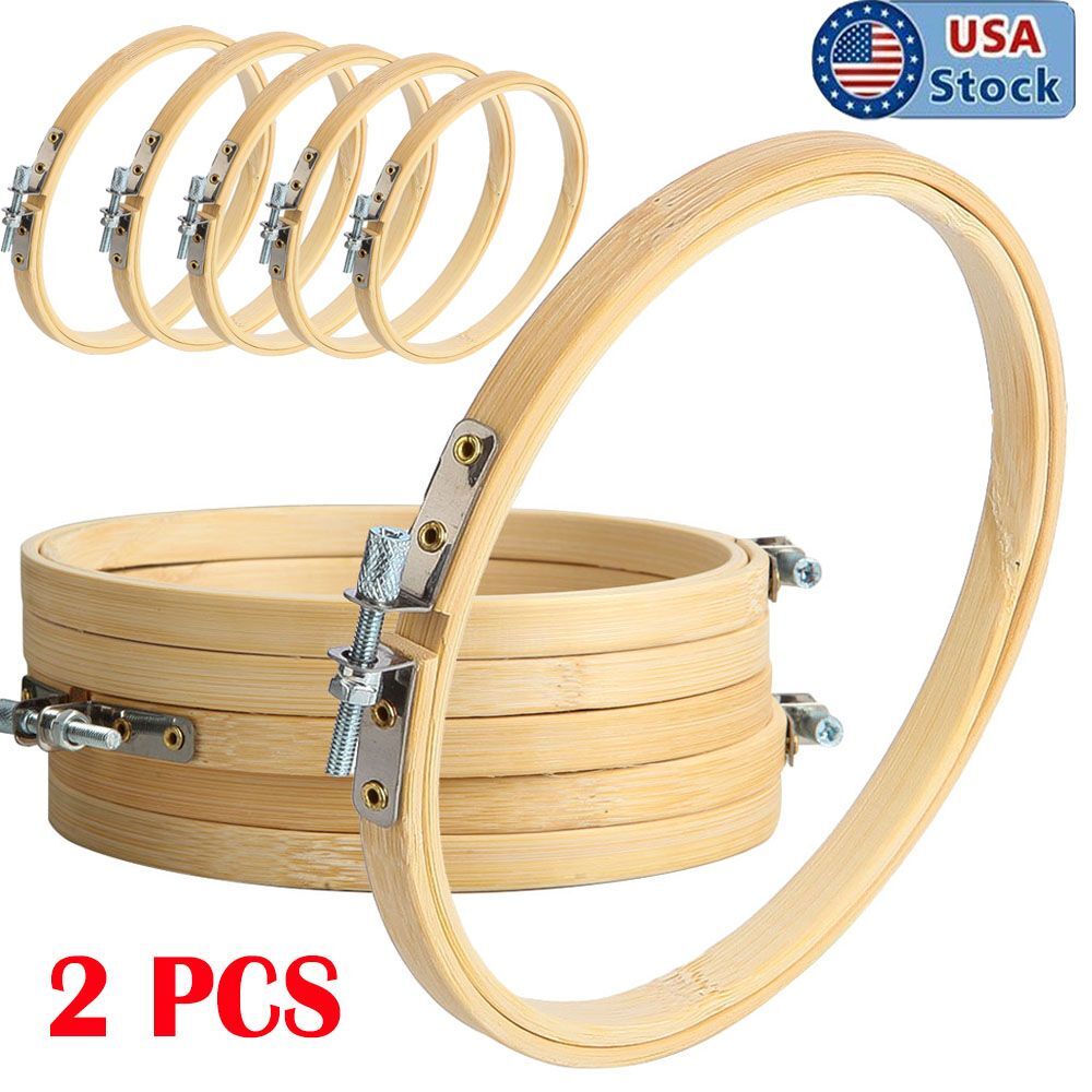Hoops Bamboo Cross Stitch Circle Frame Diy Needlework Crafts Usa