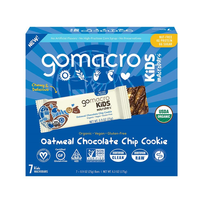 GoMacro Kids MacroBar Organic Vegan Snack Bars - Oatmeal Chocolate Chip Cookie 7