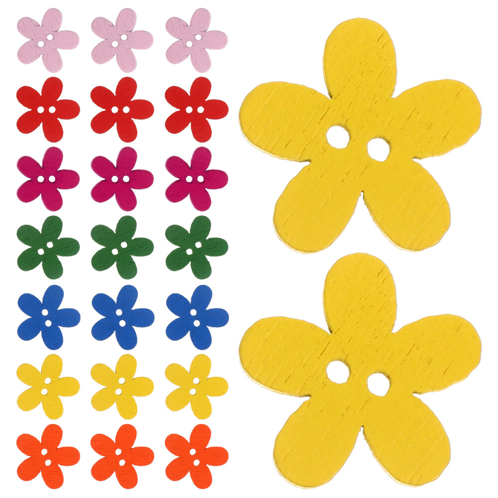 100 Pcs Flower Colorful Fashion Pulp Buttons for Scrapbooking