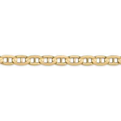 Pre-owned Skyjewelers Real 14kt Yellow Gold 5.25mm Concave Anchor Chain Chain ; 9 Inch; Lobster Clasp