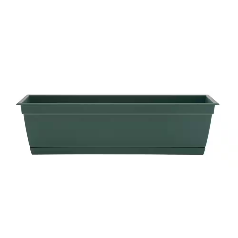 Window Box Planter Plastic Flower Pot Outdoor Indoor 5 Gallon Drainage Saucer