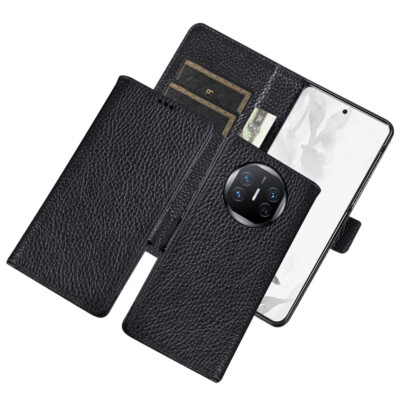 For HUAWEI Mate X5 Genuine Cowhide Real Leather Wallet Card Case