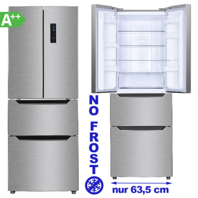 Kühl Gefrierkombination French Door NoFrost Kühlschrank Edelstahl Side by Side