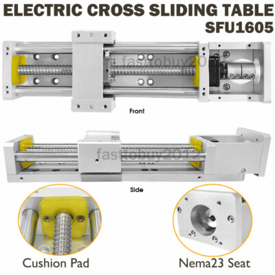 100mm Electric Sliding Table Linear Module Stage SFU1605 Rail Guide XYZ Axis