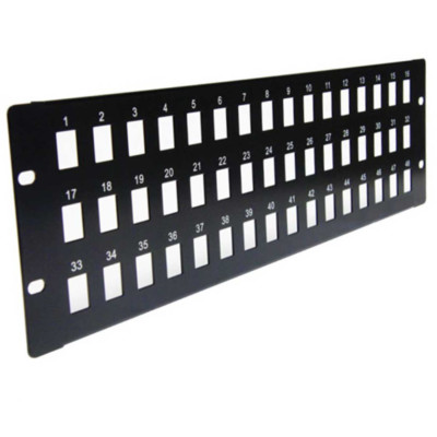 48-Port Keystone Jack Blank Patch Panel Plate Cat5e Cat6 RJ45 19'' Rack Mount 3U