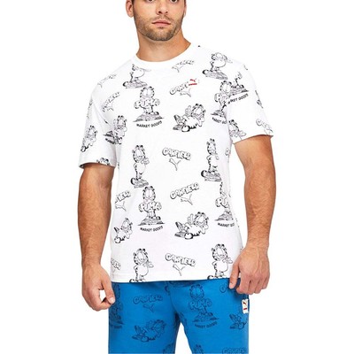 

Puma Garfield X Aop Graphic Crew Neck Футболка с коротким рукавом Мужская размер  Повседневная, Белый, Puma Garfield X Aop Graphic Crew Neck Short Sleeve T-Shirt