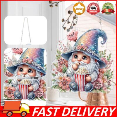 Colorful Acrylic Gnome 5D DIY Diamond Painting Dots Pendant for Home Wall Decor