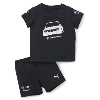 Puma Bmw Mms Ess Graphic Crew Neck Short SleevePants Set для малышей Boys Black Athl