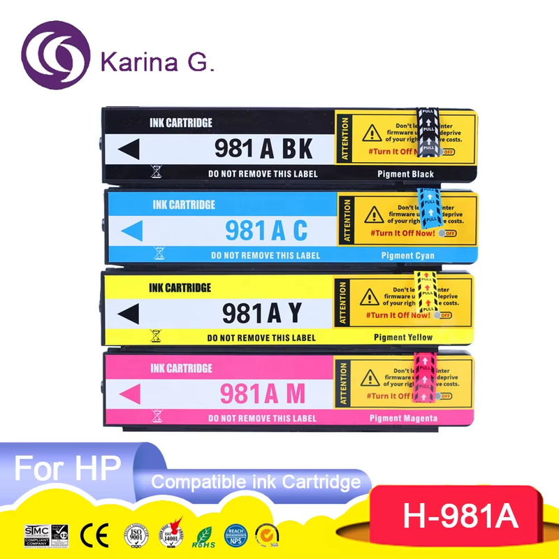 KG.For 981 981A Color Compatible Ink Jet Cartridge For PageWide Enterprise Col