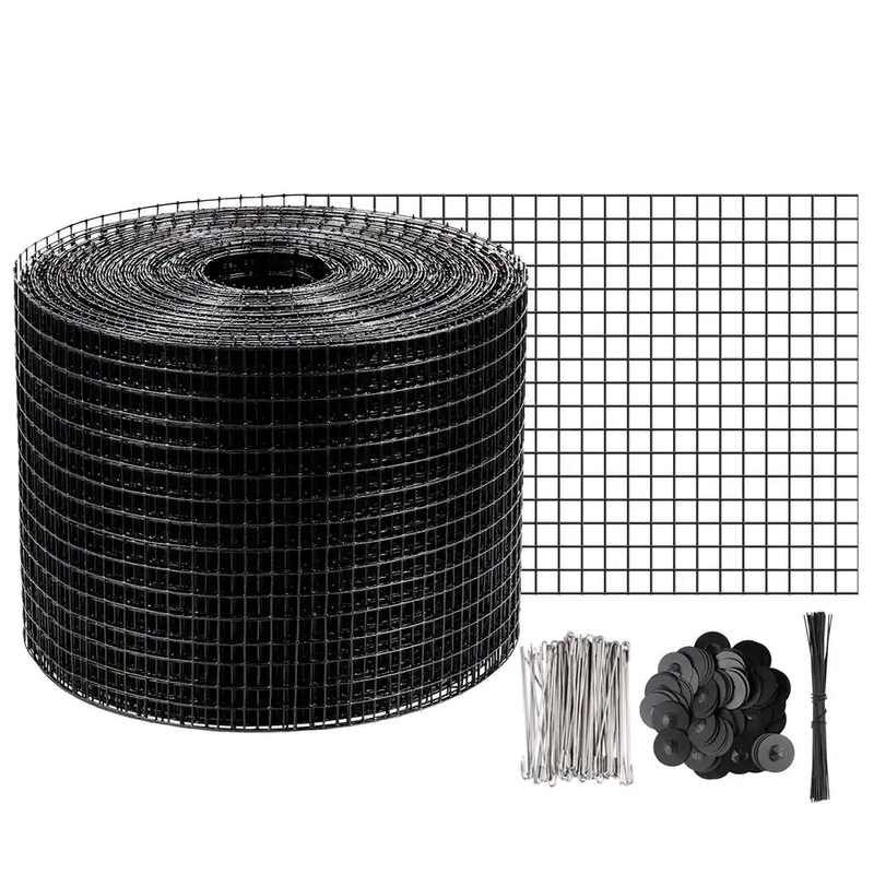 Garden Fence Solar Panel Bird Wire 8 In. X 98 Ft. Critter Guard Roll Kit with 10