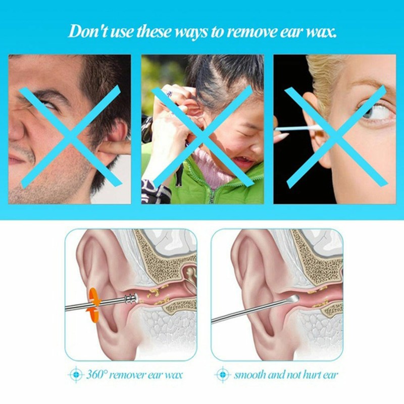 Doubleended Stainless Steel Spiral Ear Spoon Ear Removal Cleaner Ear