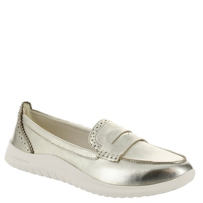Cole Haan Zerogrand Meritt Leather Loafer Womens Slip On - Gold/Ivory