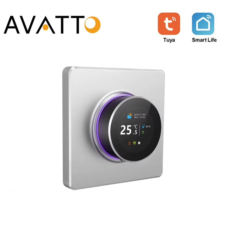 Smart Knob Thermostat, Multiple Scene Displays, Weekly Programming Mode, Work wi