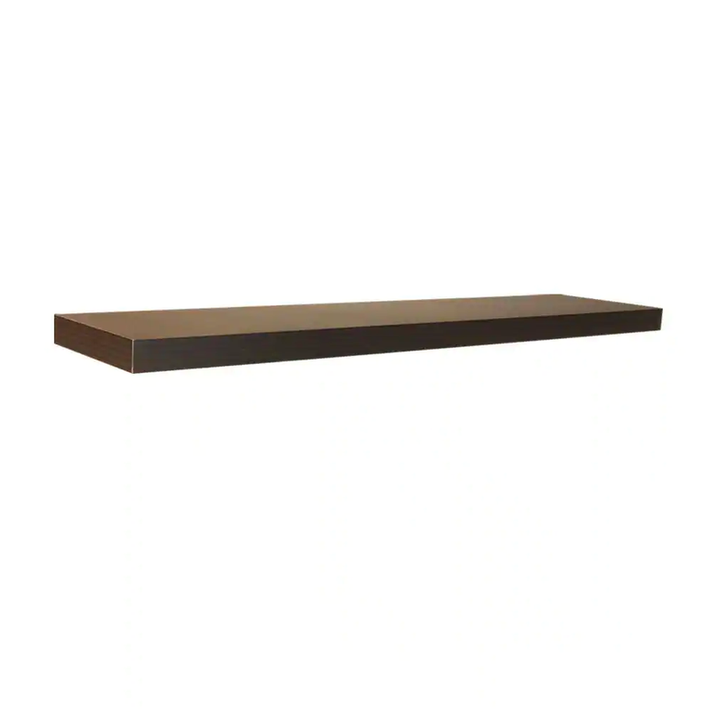 Floating Shelf 42 In. X 10 In. Decorative Shelving Espresso Brown Wood Decor