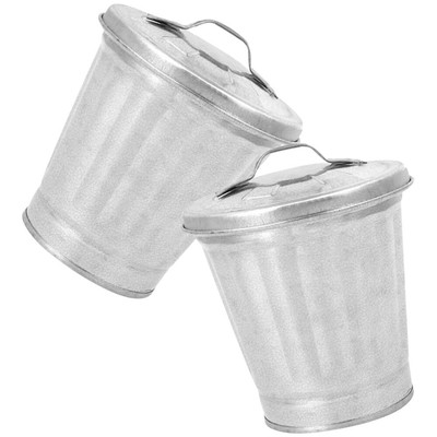 2 Pcs Wastebasket Garbage Bin Small Trash Cans with Lids Mini Trash Can
