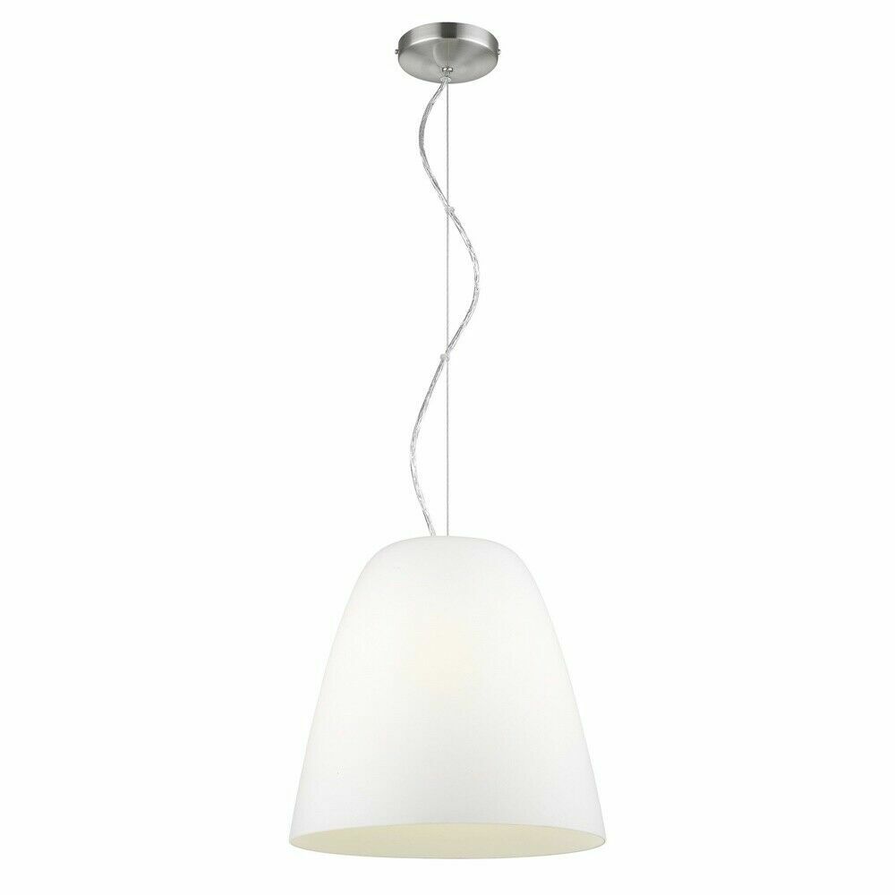 Brilliant Italia Pendelleuchte E27 max60W weiß Glas Metall Ø28cm Glocke 70379/13