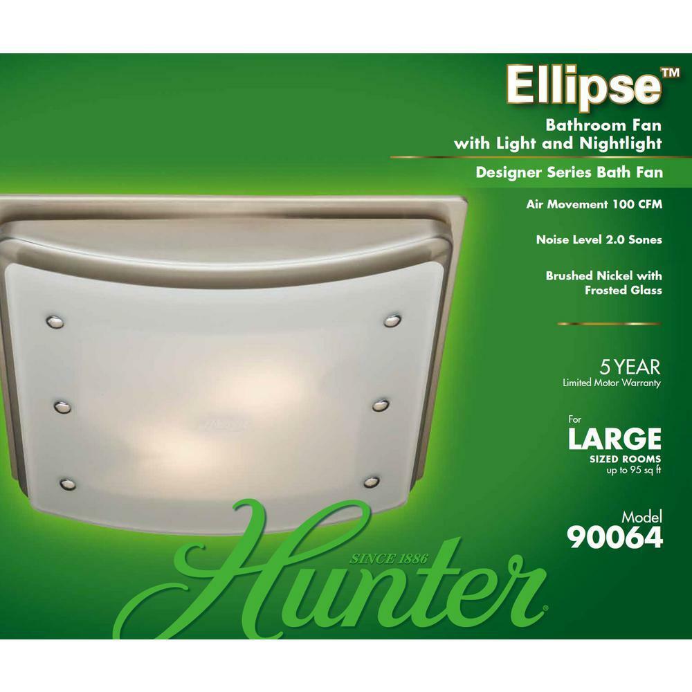 Hunter Ellipse Decorative 100 CFM Ceiling Bathroom Exhaust