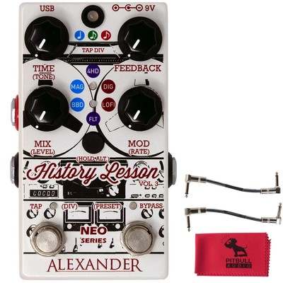 Alexander Pedals History Lesson Vol. 3 Delay Pedal w/ Patch Cables & Cloth
