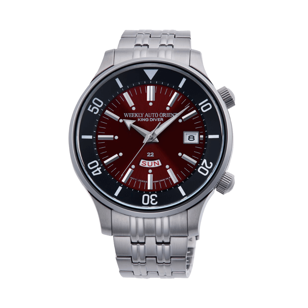 Pre-owned Orient Weekly Auto King Diver Day Date Ra-aa0d02r Red Dial Made In Japan