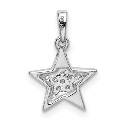 Pre-owned Superdealsforeverything Real 14kt White Gold 1/10ct. Diamond Star Pendant