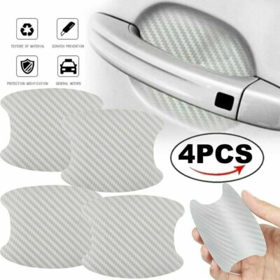 4PCs Set white Carbon Fiber Car Door Handle Protector Film Anti Scratch Sticker