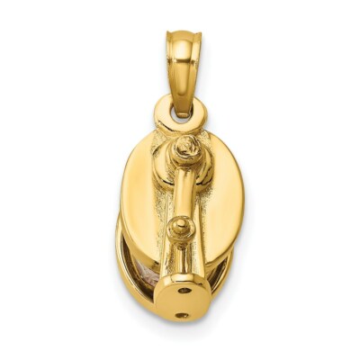 14K Yellow Gold 3-D Moveable Pencil Sharpener Charm Pendant
