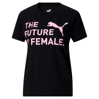 

Женская футболка с круглым вырезом и короткими рукавами Puma The Future Is Female, размер  Cas, Черный