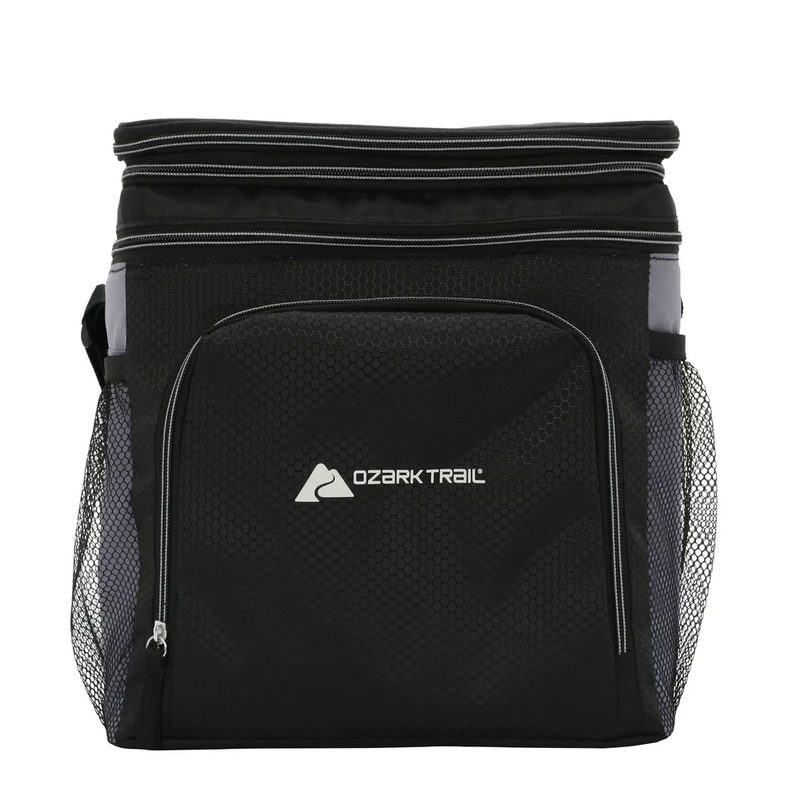 24-Can Soft-Sided Cooler Camping Removable Plastic Hard-Liner Portable, Black
