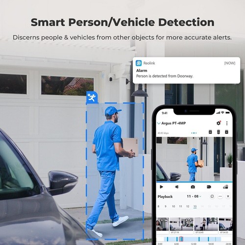 Reolink Outdoor Wifi Security Camera Rechargeable Pan Tilt Argus PT&Solar Panel