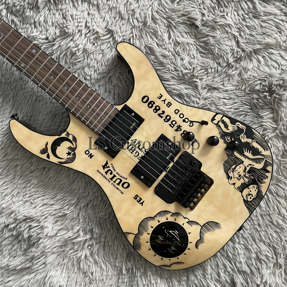 Custom LTD Kirk Hammett KH Electric Guitar Natural Ouija 6