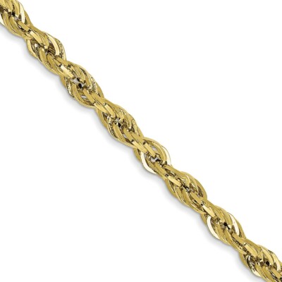 Pre-owned Superdealsforeverything Real 10kt Yellow Gold 2.8mm Semi-solid Rope Chain; 22 Inch; Lobster Clasp