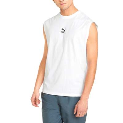

Puma Classics Relaxed Crew Neck Tank Top Mens White Casual Athletic 53357102, Белый, Puma Classics Relaxed Crew Neck Tank Top