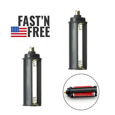 2pcs 3 AAA Battery Case Box Cylindrical Plastic Holder for LED Flashlight Torch
