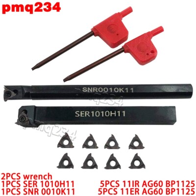 SER 1010H11 SNR 0010K11 Thread tool holder +5PCS 11ER 11IR AG60 threaded inserts