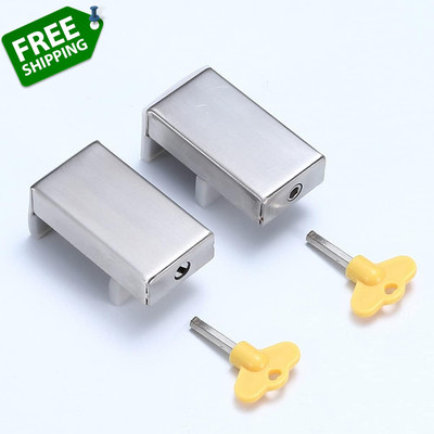 2 Pcs Sliding Window Wedge Limiter Lock with Key, Security Adjustable Aluminum A