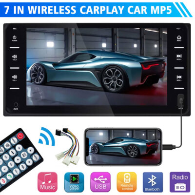 Wireless 7'' Mirror Car Radio MP5 Carplay Player Touch Screen FM AM Link 20*10cm