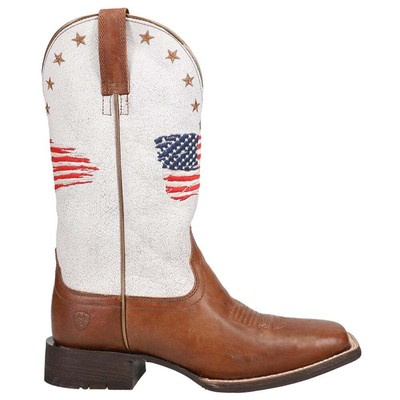 

Ariat Circuit Patriot Saddle Up Square Toe Cowboy Womens Brown, White Casual Bo, Ariat Circuit Patriot Saddle Up Square Toe Cowboy