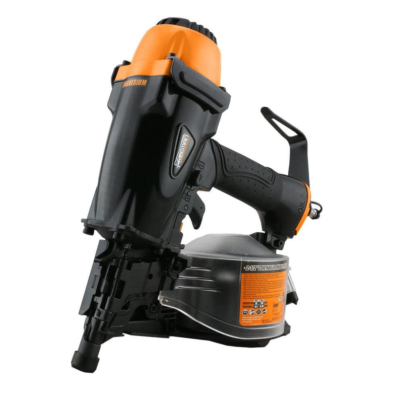 Pneumatic 15 Degree 2-1/2 In. Coil Siding Nailer with Adjustable Metal Belt Hook