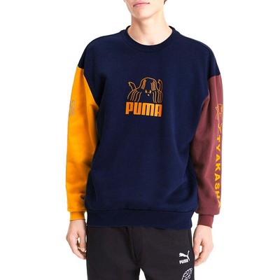 

Puma X Tyakasha Graphic Crew Neck Sweatshirt Mens Blue Casual Tops 595562-06, Синий, Puma X Tyakasha Graphic Crew Neck Sweatshirt