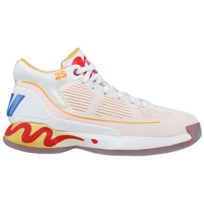 

Adidas D Rose 10 Баскетбольные мужские кроссовки Размер 13,5 D Спортивная обувь FW7592, White;yellow, adidas D Rose 10 Basketball