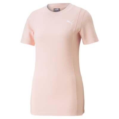 

Женские розовые повседневные топы Puma Her Slim с круглым вырезом и коротким рукавом 67406366, Розовый