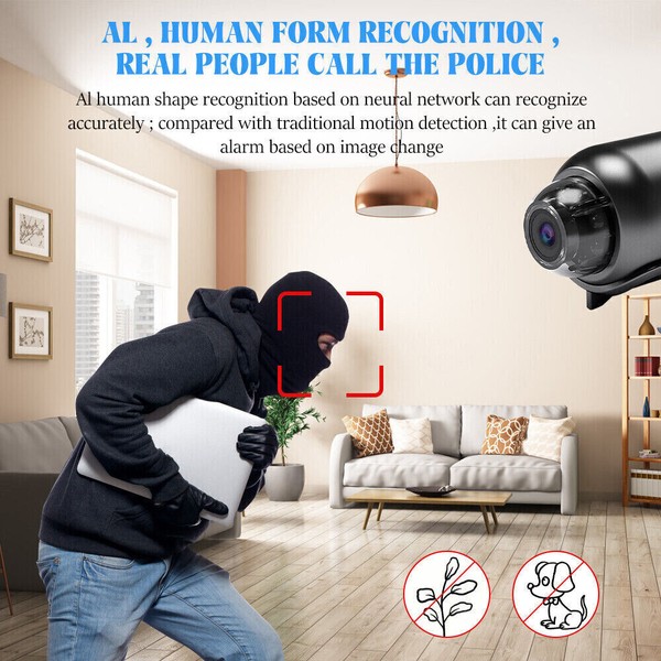 Mini Spy Camera WiFi HD 1080P Hidden IP Night Vision Camcorder Home Security Cam - Image 125