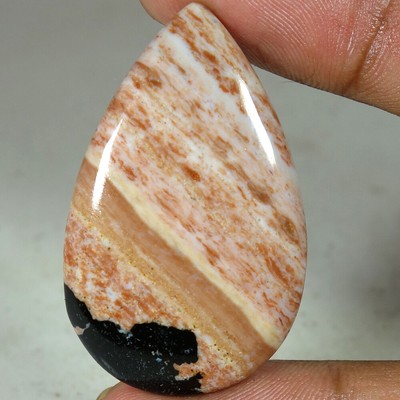 39.95Cts 100% Natural AA+ African Jasper Pear Shape Cab Loose Gemstone 25X41X5mm