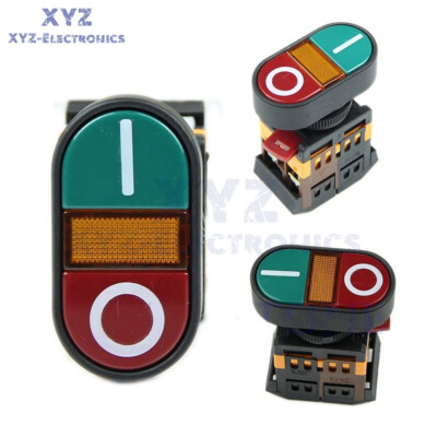 Start Stop Push Button Light Indicator Momentary Switch Red Green Power ON/OFF