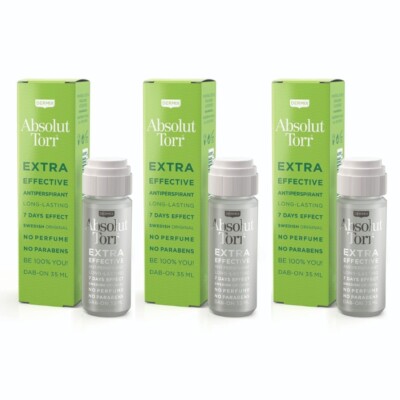 3 x Dermix Absolut Torr Extra Effective Swedish Antiperspirant 35 ml