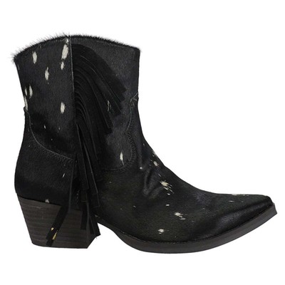 

Dingo Hair We Go Cow Print Snip Toe Cowboy Boots Womens Black Casual Boots DI3, Черный, Dingo Hair We Go Cow Print Snip Toe Cowboy Booties