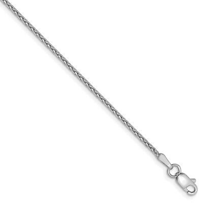 Pre-owned Superdealsforeverything Real 14kt White Gold 1.5mm Parisian Diamond Cut Wheat Chain Chain Bracelet