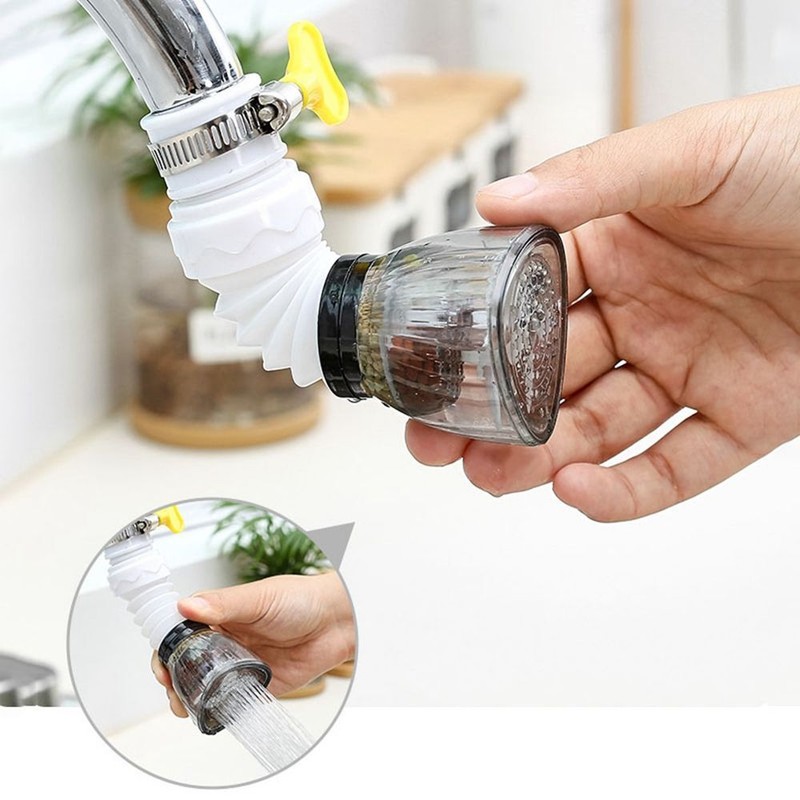 1X Flexible Faucet Extender 360° Bendable Kitchen Sink Tap Spray Head Attachment