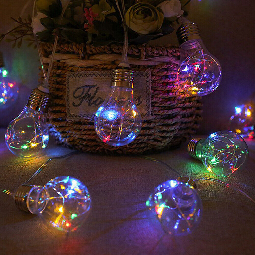 10/20 LED Solar Powered Fairy String Lights Bulbs Outdoor Garden Lamp Waterproof