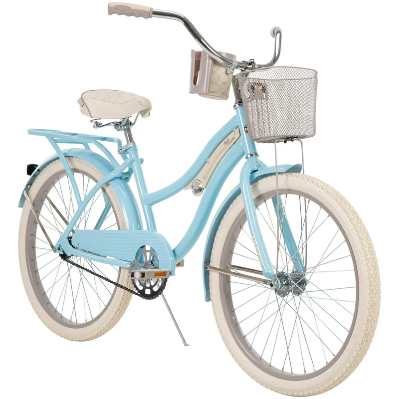 24 In. Girls Nel Lusso Women'S Classic Beach Cruiser Bike, Light Blue